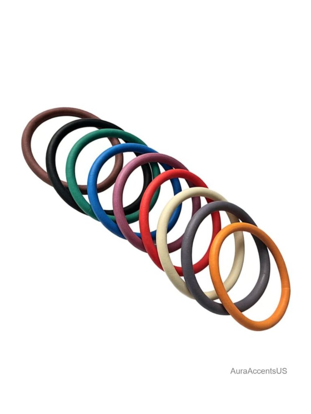 Stackable Rubber Bangle Bracelets Set of 8 Handmade Punk Matte Finish